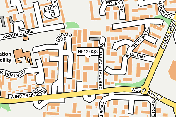 NE12 6QS map - OS OpenMap – Local (Ordnance Survey)