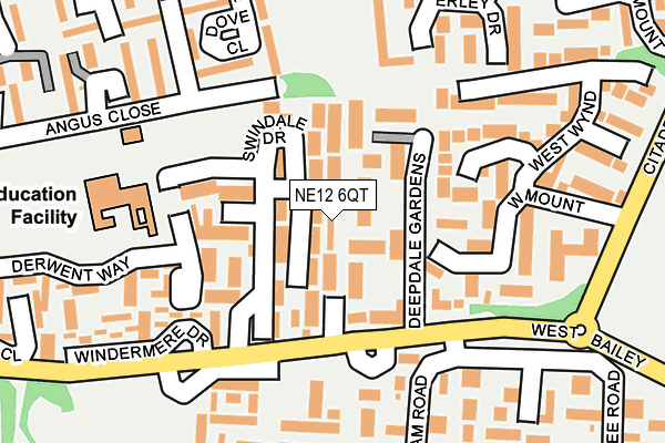 NE12 6QT map - OS OpenMap – Local (Ordnance Survey)