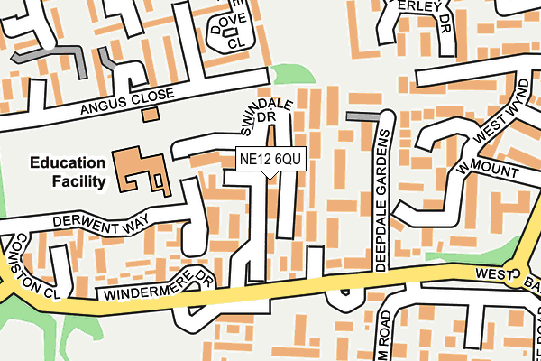 NE12 6QU map - OS OpenMap – Local (Ordnance Survey)