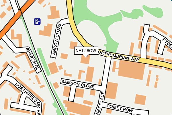 NE12 6QW map - OS OpenMap – Local (Ordnance Survey)