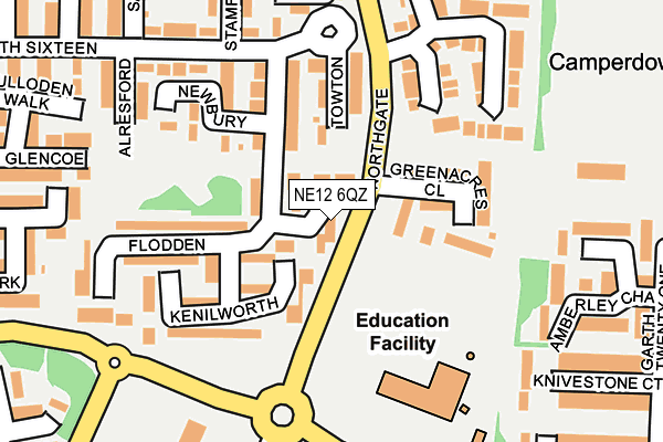 NE12 6QZ map - OS OpenMap – Local (Ordnance Survey)