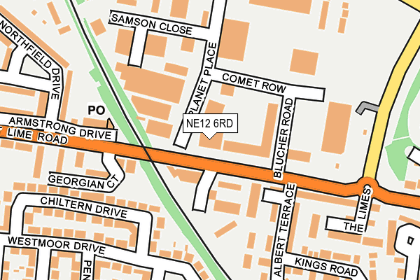 NE12 6RD map - OS OpenMap – Local (Ordnance Survey)