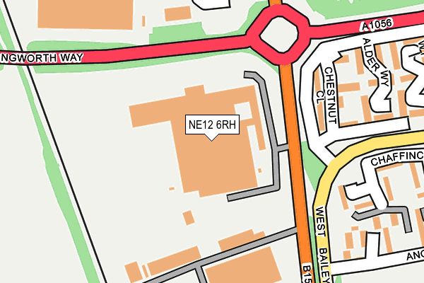 NE12 6RH map - OS OpenMap – Local (Ordnance Survey)