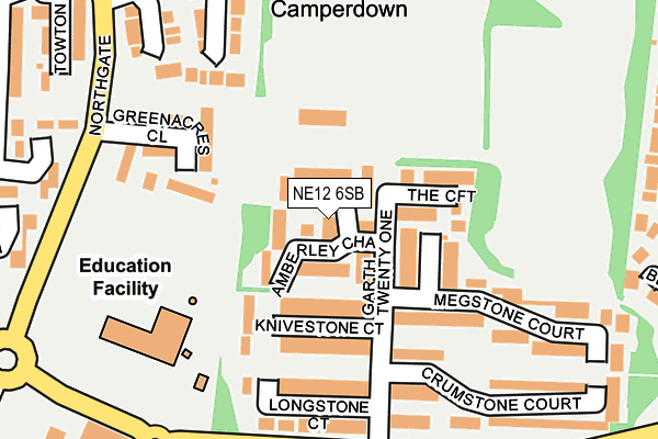 NE12 6SB map - OS OpenMap – Local (Ordnance Survey)