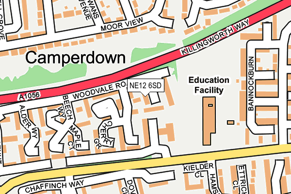 NE12 6SD map - OS OpenMap – Local (Ordnance Survey)