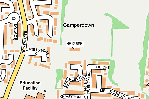 NE12 6SE map - OS OpenMap – Local (Ordnance Survey)