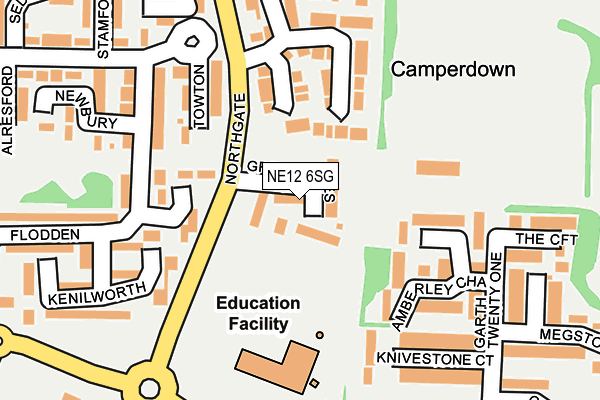 NE12 6SG map - OS OpenMap – Local (Ordnance Survey)