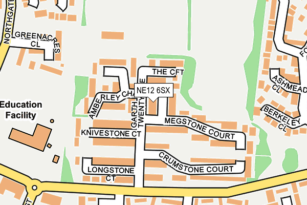 NE12 6SX map - OS OpenMap – Local (Ordnance Survey)