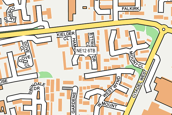 NE12 6TB map - OS OpenMap – Local (Ordnance Survey)