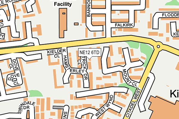 NE12 6TD map - OS OpenMap – Local (Ordnance Survey)
