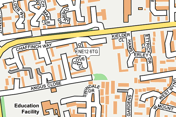 NE12 6TG map - OS OpenMap – Local (Ordnance Survey)