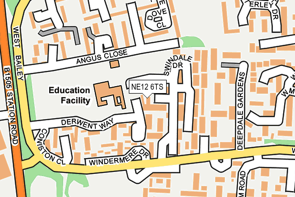 NE12 6TS map - OS OpenMap – Local (Ordnance Survey)