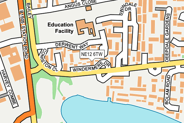 NE12 6TW map - OS OpenMap – Local (Ordnance Survey)
