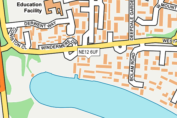 NE12 6UF map - OS OpenMap – Local (Ordnance Survey)