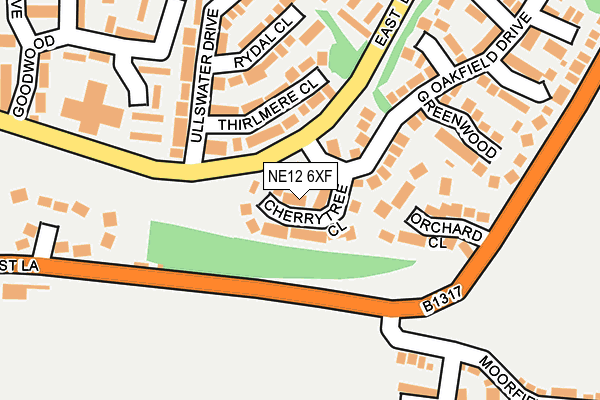 NE12 6XF map - OS OpenMap – Local (Ordnance Survey)