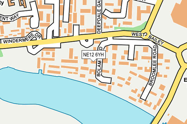 NE12 6YH map - OS OpenMap – Local (Ordnance Survey)