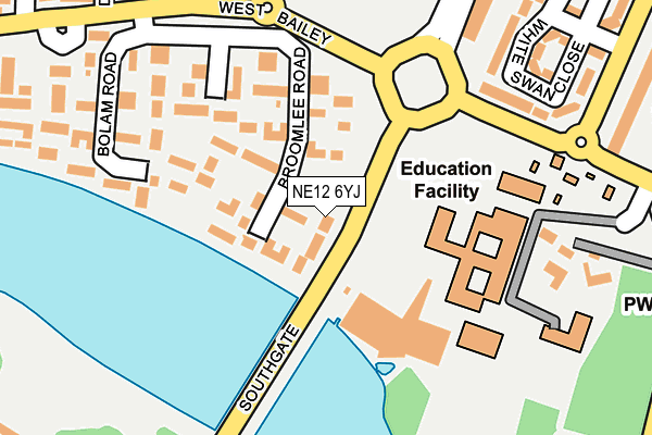 NE12 6YJ map - OS OpenMap – Local (Ordnance Survey)