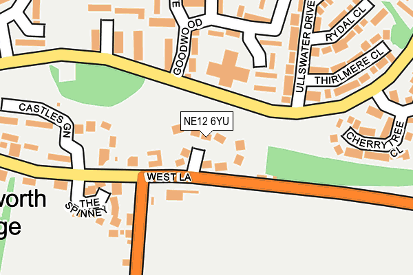NE12 6YU map - OS OpenMap – Local (Ordnance Survey)