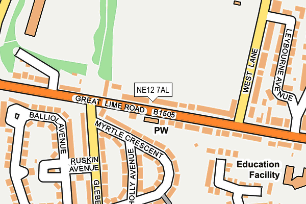 NE12 7AL map - OS OpenMap – Local (Ordnance Survey)