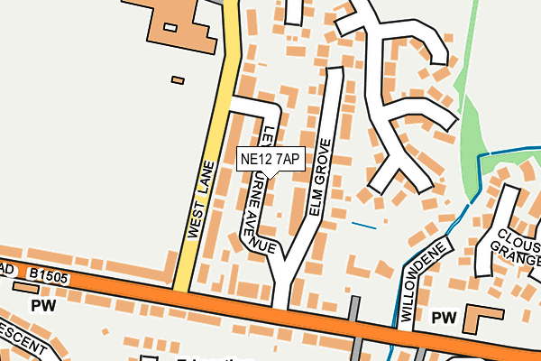 NE12 7AP map - OS OpenMap – Local (Ordnance Survey)