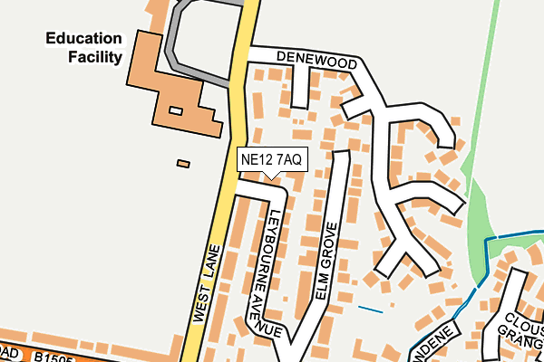 NE12 7AQ map - OS OpenMap – Local (Ordnance Survey)