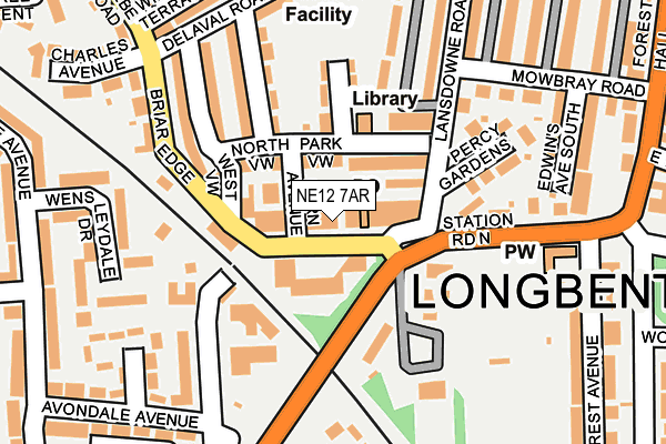NE12 7AR map - OS OpenMap – Local (Ordnance Survey)