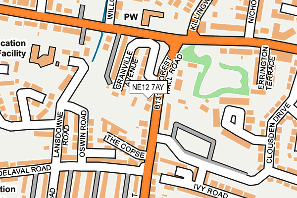 NE12 7AY map - OS OpenMap – Local (Ordnance Survey)
