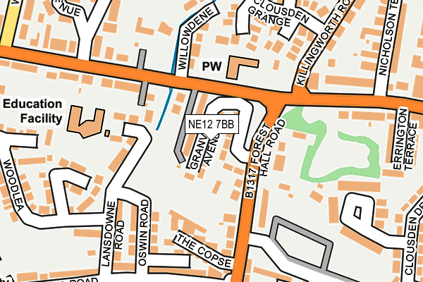 NE12 7BB map - OS OpenMap – Local (Ordnance Survey)