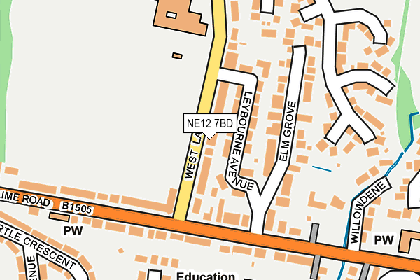 NE12 7BD map - OS OpenMap – Local (Ordnance Survey)