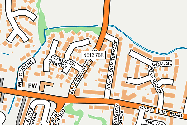 NE12 7BR map - OS OpenMap – Local (Ordnance Survey)