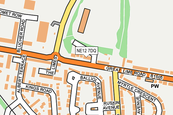 NE12 7DQ map - OS OpenMap – Local (Ordnance Survey)
