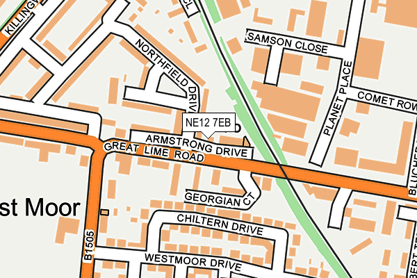 NE12 7EB map - OS OpenMap – Local (Ordnance Survey)