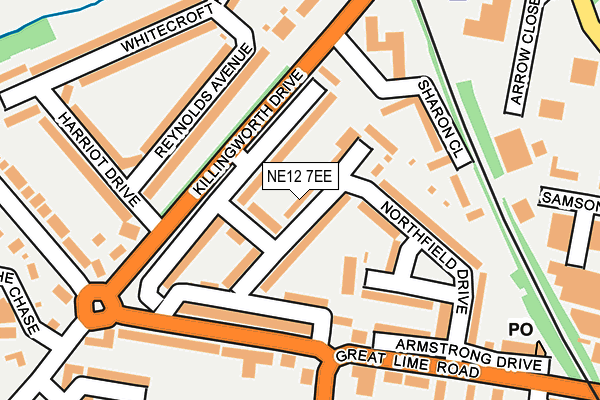 NE12 7EE map - OS OpenMap – Local (Ordnance Survey)