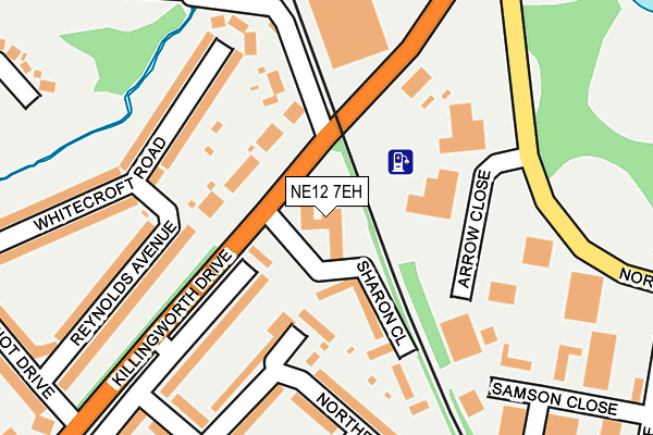 NE12 7EH map - OS OpenMap – Local (Ordnance Survey)
