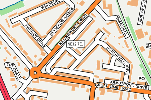 NE12 7EJ map - OS OpenMap – Local (Ordnance Survey)