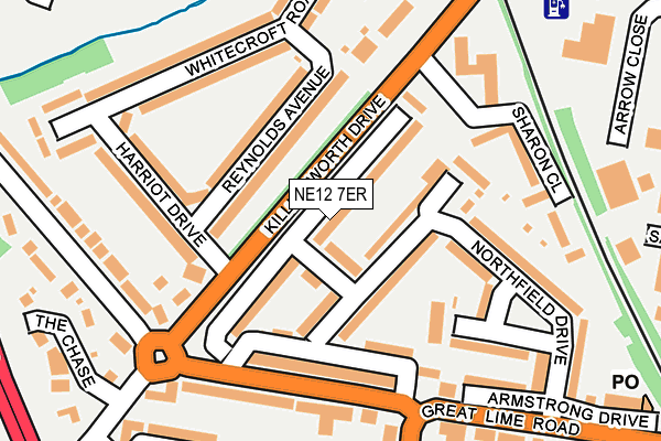 NE12 7ER map - OS OpenMap – Local (Ordnance Survey)