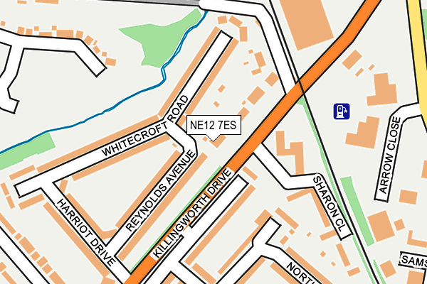 NE12 7ES map - OS OpenMap – Local (Ordnance Survey)