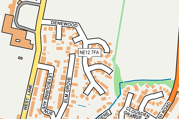 NE12 7FA map - OS OpenMap – Local (Ordnance Survey)