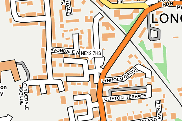 NE12 7HS map - OS OpenMap – Local (Ordnance Survey)