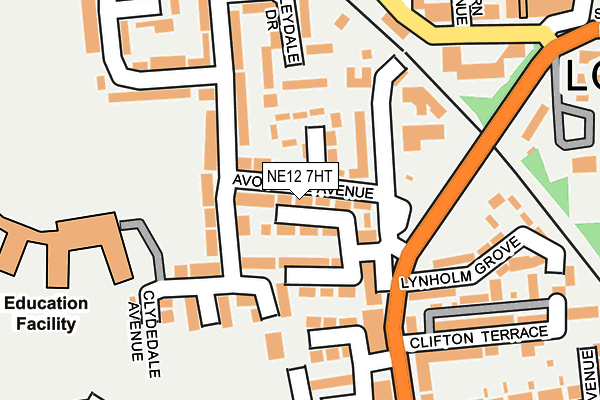 NE12 7HT map - OS OpenMap – Local (Ordnance Survey)