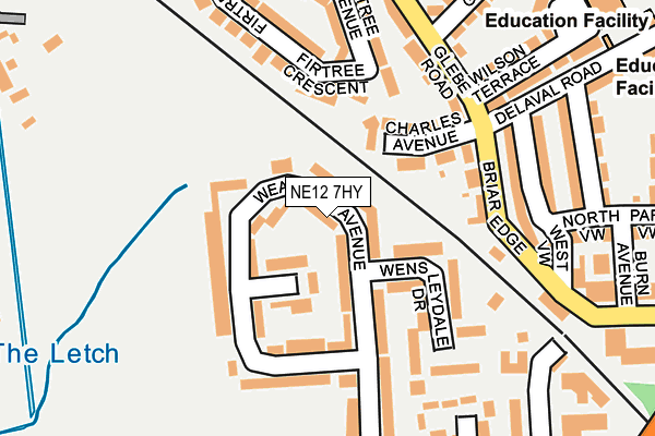 NE12 7HY map - OS OpenMap – Local (Ordnance Survey)
