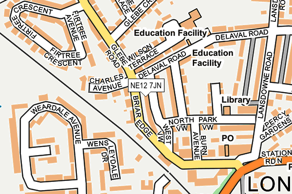 NE12 7JN map - OS OpenMap – Local (Ordnance Survey)