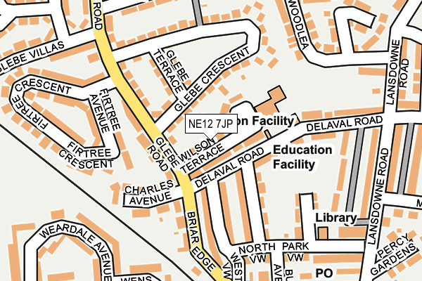 NE12 7JP map - OS OpenMap – Local (Ordnance Survey)