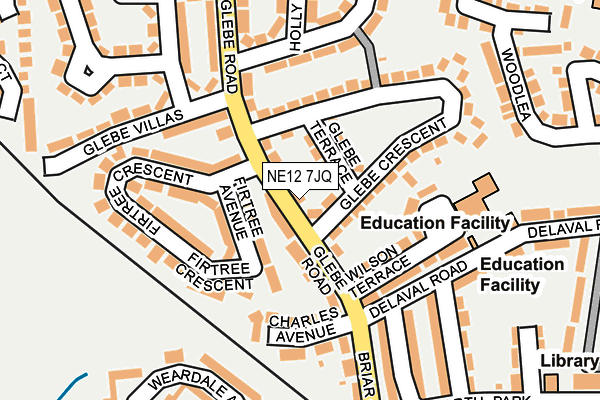 NE12 7JQ map - OS OpenMap – Local (Ordnance Survey)