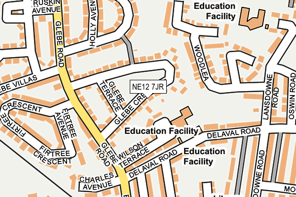 NE12 7JR map - OS OpenMap – Local (Ordnance Survey)