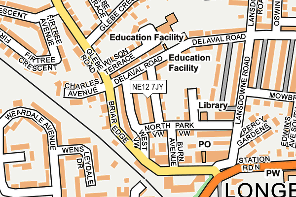 NE12 7JY map - OS OpenMap – Local (Ordnance Survey)