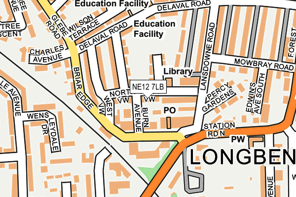 NE12 7LB map - OS OpenMap – Local (Ordnance Survey)