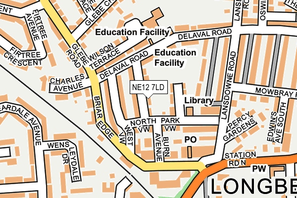 NE12 7LD map - OS OpenMap – Local (Ordnance Survey)