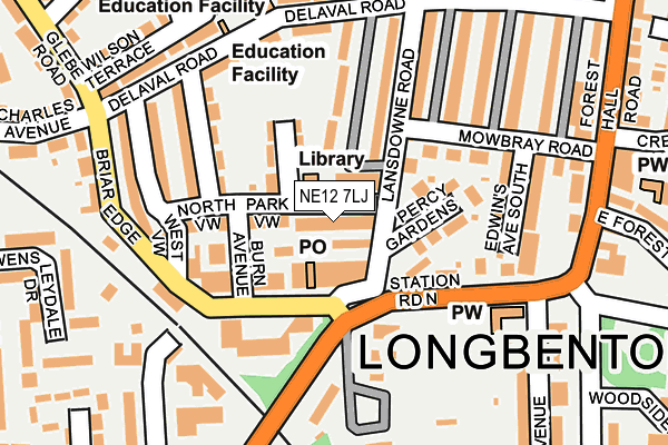 NE12 7LJ map - OS OpenMap – Local (Ordnance Survey)