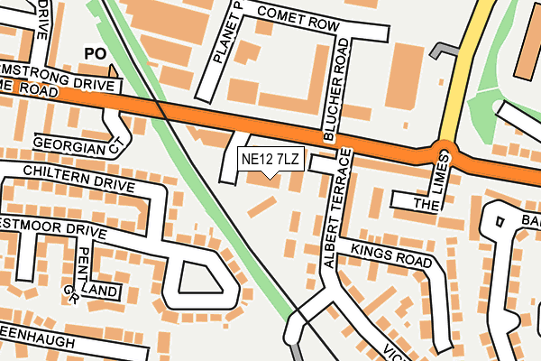 NE12 7LZ map - OS OpenMap – Local (Ordnance Survey)